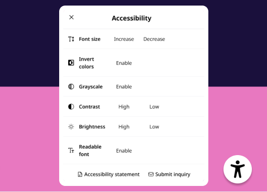 Barre d'outils d'accessibilité pour le site